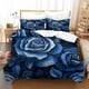 thumbnail image 1 of Juego de cama Roses Gothic Art con funda nórdica y funda de almohada, con cremallera invisible, juego de 3 piezas con cremallera y 2 fundas de almohada,, 1 of 3