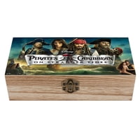 Desmarcar - Piratas Del Caribe Caja Organizadora De Madera Rústica - Caja Decorativa Multifuncional Para Escritorio, Hogar, Oficina, Joyas Y Manualidades