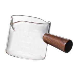 Magideal - Vaso Medidor De Vidrio Con Doble Boquilla, Vaso Pequeño Para Leche, Resistente Al Calor, Con Escala, Para Cócteles, Café, Bar, Vino Y Leche. , 150Ml