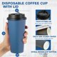 thumbnail image 2 of Tazas de café LITOPAK de papel de 20 onzas, paquete de 100 con tapas, azul y gris, 2 of 7