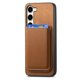 thumbnail image 2 of Funda de Cuero Magnética con Tarjetero para Samsung Galaxy S23 Plus Cubierta Delgada Marrón, 2 of 5
