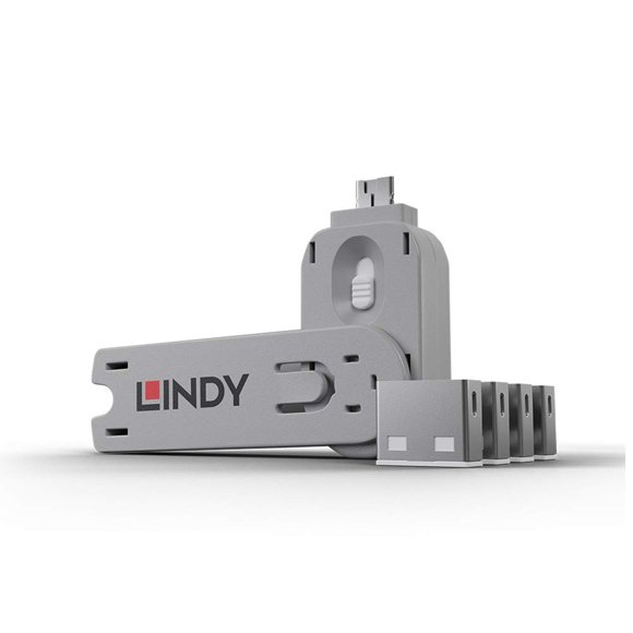 Bloqueador USB Lindy - Pack de 4 unidades blanco (40454)