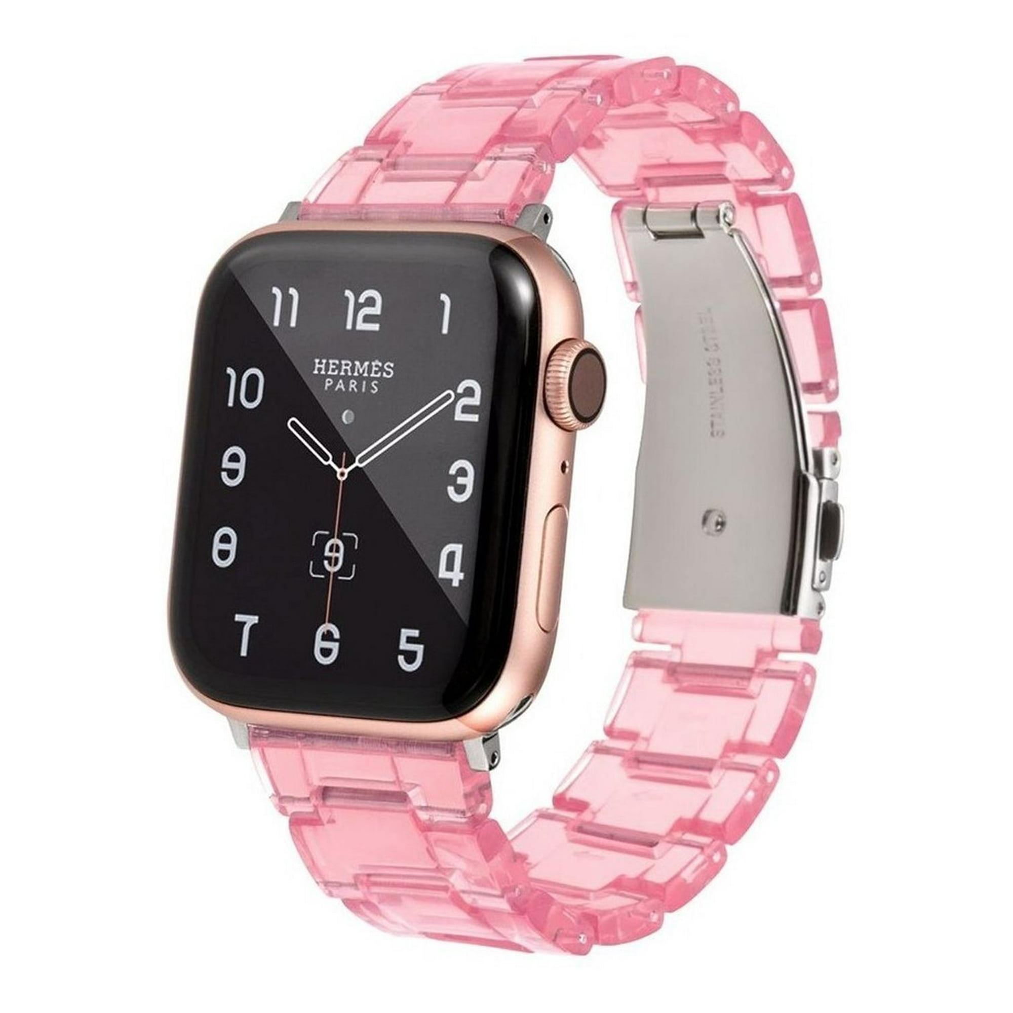 Genérico - Correa Transparente Para Apple Watch 42/44/45mm De Colores Rosa