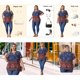 thumbnail image 4 of Agnes Orinda Blusas Boho de Talla Grande para Mujer con Cuello de Ojal Floral y Mangas Cortas con Volantes para Verano, Casual, Talla 4X, Azul Marino, 4 of 8