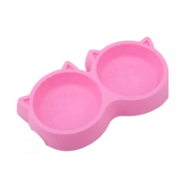 Genérico - Plato Para Mascotas Doble En Forma De Gato