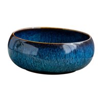 Ioensy - Cuenco De Flores De Loto, Maceta Redonda De Cerámica Portátil Versátil, Decoración Para El Hogar Y La Oficina, Azul Degradado