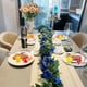 thumbnail image 4 of Guirnalda artificial de rosas y flores falsas de 16 pies, 2 unidades, color azul, 4 of 6