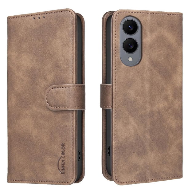Funda Billetera para Samsung Galaxy S25 Edge Protección RFID y Soporte Ajustable Marrón