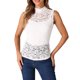 thumbnail image 2 of INSPIRE CHIC Tanque de Encaje Floral para Mujeres Cuello Simulado Sin Mangas Transparente Tops M Blanco, 2 of 6