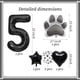 thumbnail image 2 of Set de globos con estampado de patas de mascota en blanco y negro, 2 of 4
