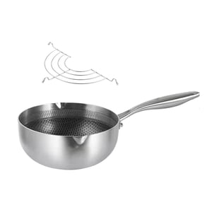 Magideal - Sartén Tempura Japonesa, Olla Para Freidora Profunda Con Rejilla Para Escurrir Aceite, Sartenes Multiusos Multiusos, Antiadherente Para Guiso De Patat