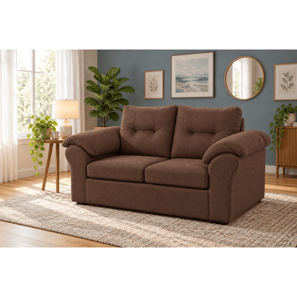 Sofa Laos 2 cuerpos Tela Chocolate