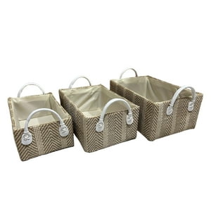 Oem - Pack 3 Macetero Cesto Canastos Organizadores Tejido Mimbre