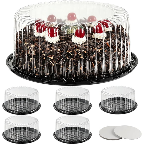 Pack de 6 contenedores portatortas para tortas redondas de hasta 10 pulgadas