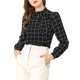 thumbnail image 1 of INSPIRE CHIC Blusas de Mujer para el Trabajo con Cuello de Lazo y Mangas Largas a Cuadros S Negro, 1 of 7