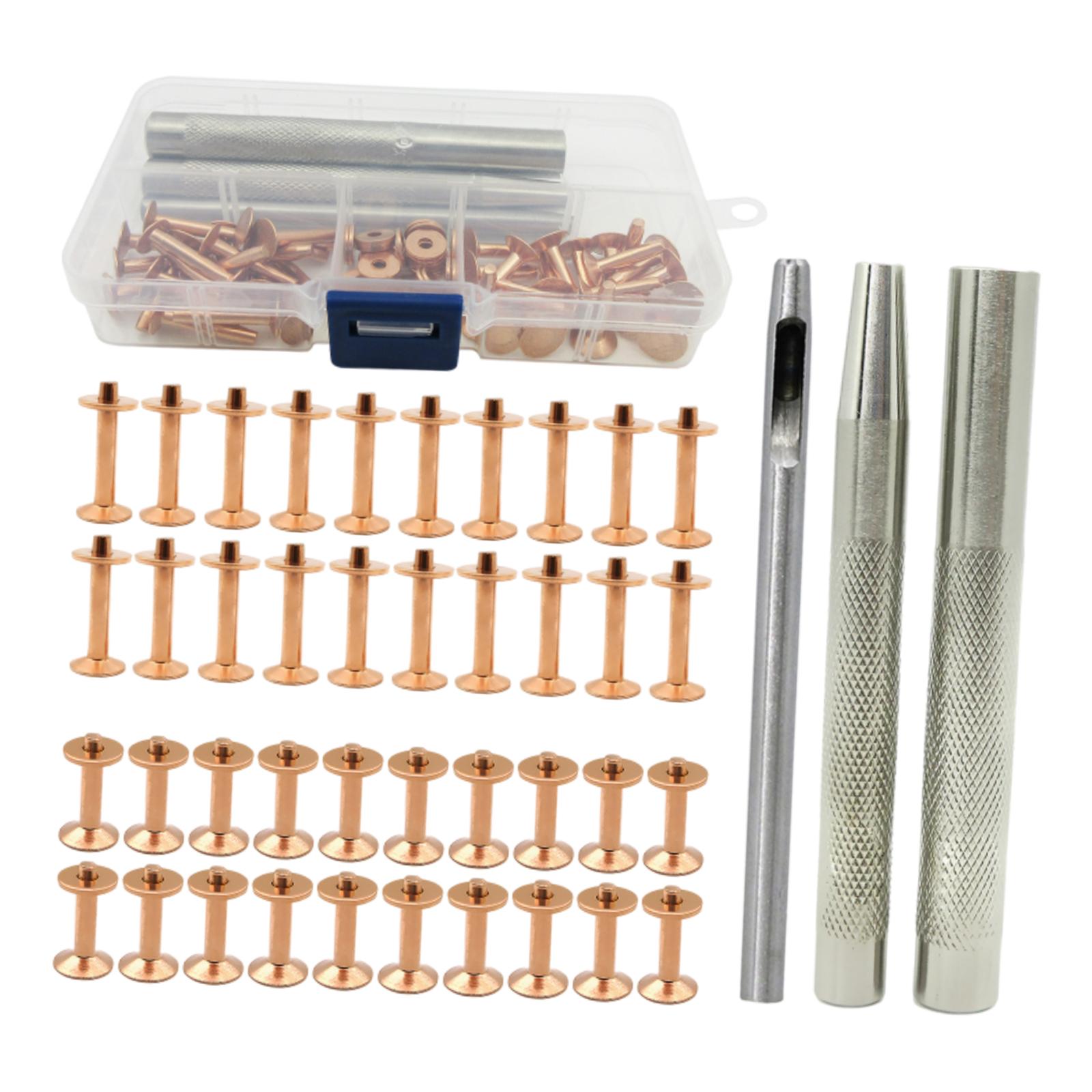 Bothyi - Kit De Remaches De Cuero 40 Juegos De Remaches Remaches De Cuero Tubulares Para Bricolaje Leathercraft D
