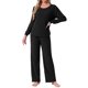 thumbnail image 2 of INSPIRE CHIC Conjuntos de Pijamas de Punto Acanalado para Mujer 2 Piezas Top de Manga Larga y Pantalones Ropa de Dormir Pijamas Ropa de Descanso S Negro, 2 of 5