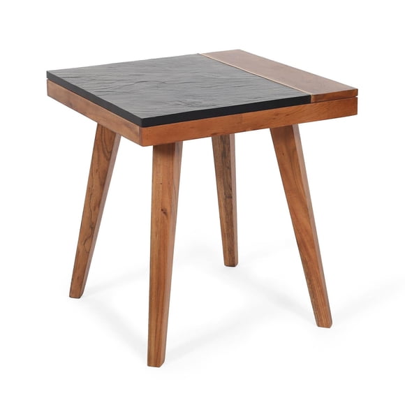 Mesa Auxiliar Steve Silver Caspian de Madera de Acacia Estilo Mid-Century