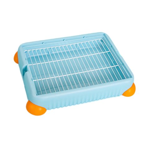 Ioensy - Bandeja De Arena Para Conejos, Extraíble, Para Chinchillas, Animales Pequeños, Conejo Azul S