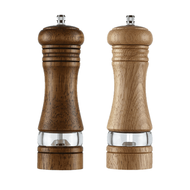 Juegos de molinillos de sal y pimienta de madera, molinillos de sal manuales clásicos, juegos de molinillos de pimienta recargables