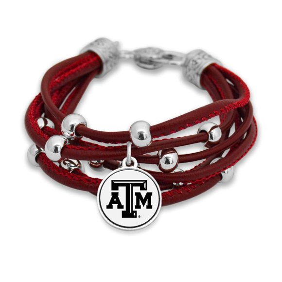 Pulsera FTH Texas A&M 19 cm Cuentas de Plata