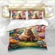 thumbnail image 5 of Capybara Conjunto de sábanas temático, trío de piezas, cómodo y amigable con la piel, diseño único, regalo de decoración para el hogar para familiares, amigos y fans,135cm *200cm, 5 of 6
