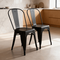 Venhoouse - Pack 2 Sillas Diseño Tolix Negro