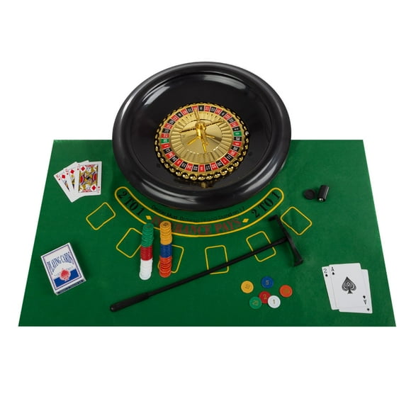 Juego de ruleta Trademark Poker de 16 pulgadas con mesa y fichas