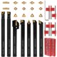thumbnail image 1 of Kit de 21 piezas de herramientas indexables para torno, vástago de 3/8" (10 mm) e insertos de carburo, 1 of 6