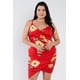 thumbnail image 1 of Vestido Mini Elegante con Escote en V y Estampado Floral de Talla Grande, 1 of 5