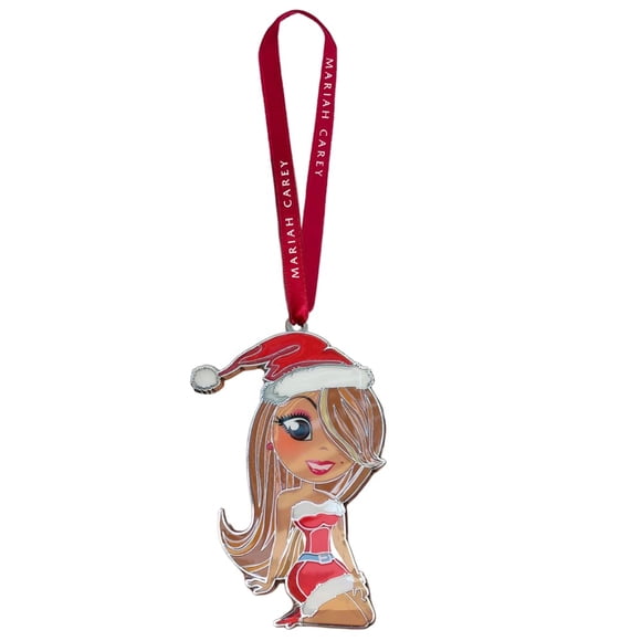 Adorno Navideño de Metal con Silueta Festiva de Mariah Carey