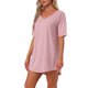thumbnail image 4 of INSPIRE CHIC Camisón de mujer con cuello en V, camisetas de dormir cómodas, camisón holgado 2XL rosa, 4 of 6