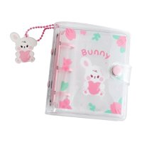 Magideal - Bonito Mini Álbum De Fotos, Bolsa De Almacenamiento De Fotos Con Colgante, Libro Portatarjetas , Rosado