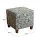 thumbnail image 5 of Otomana Benjara con estampado de cachemir tapizada en azul y gris, 5 of 6