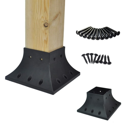 Funda Para Poste Myard Pnp114040 Para Poste De 4X4 (Cantidad De 4, Negra)