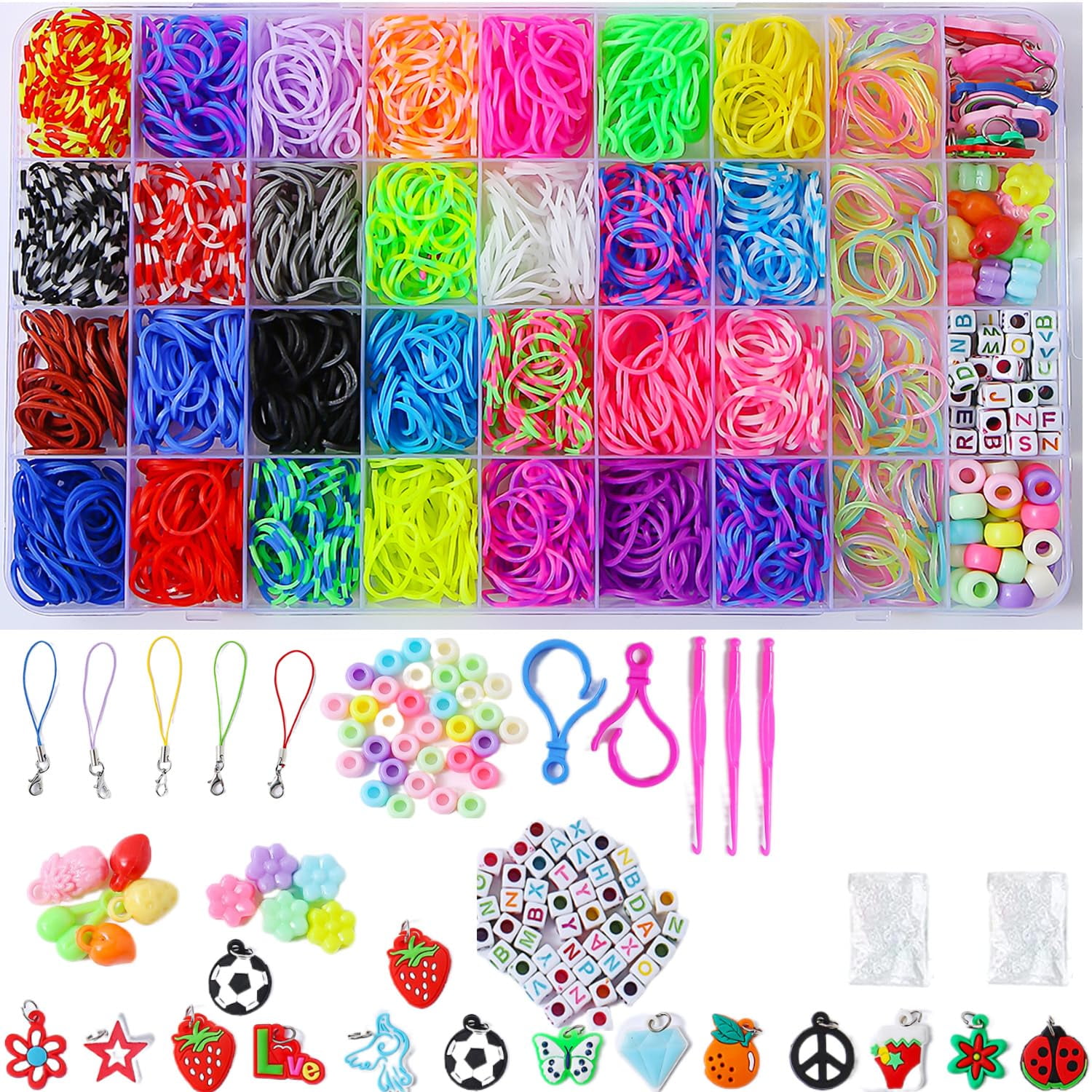 Kit De Fabricación De Pulseras Con Bandas Elásticas Yestrong Con Más De 2500 Correas