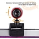 thumbnail image 2 of Cámara web de 360°, 2.0 con micrófono, cámara web HD de 16 MP con clip para micrófono, cámara para transmisión en vivo, cámara para videollamadas, cámara web para computadora, PC y portátiles, 2 of 7