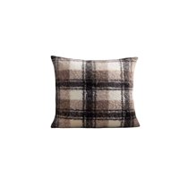 Genérico - Set De 4 Fundas Peludas Cuadrille Felpa 45X45 Café Oscuro