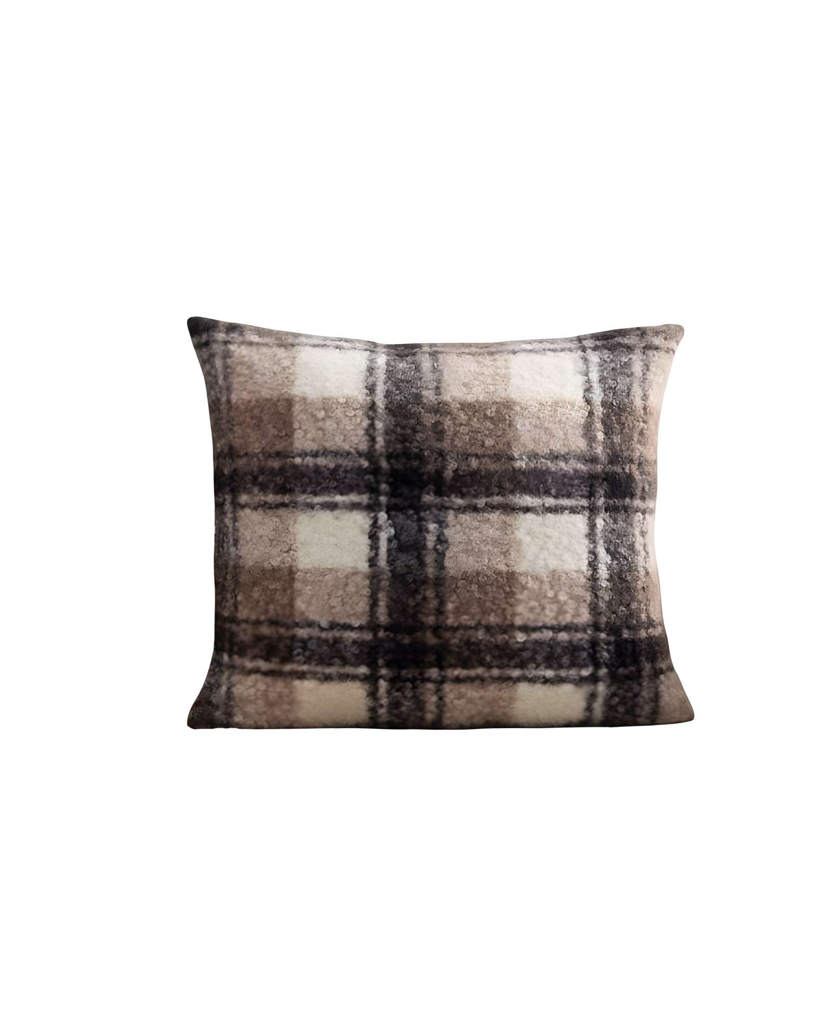 Genérico - Juego De 2 Fundas Peludas Cuadrille Felpa 45X45 Café Oscuro