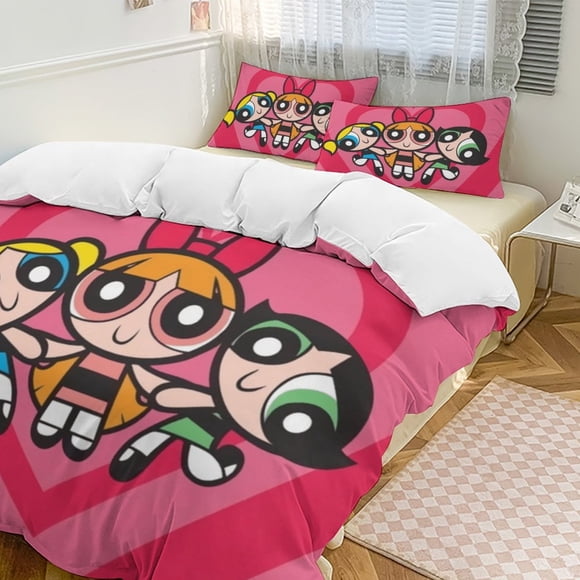 The Powerpuff Girls 3-Piece Bedding Set Soft Warm And Comfortable Bed Set