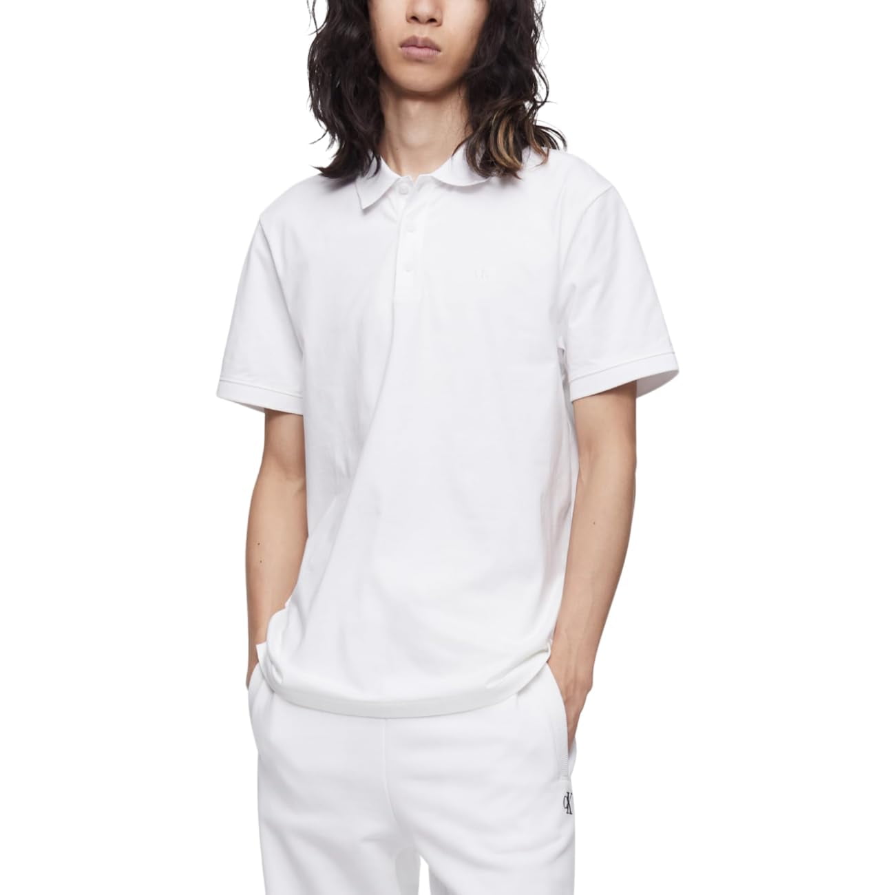 Polo Calvin Klein De Algodón Liso Con Logotipo Con Monograma Para Hombre