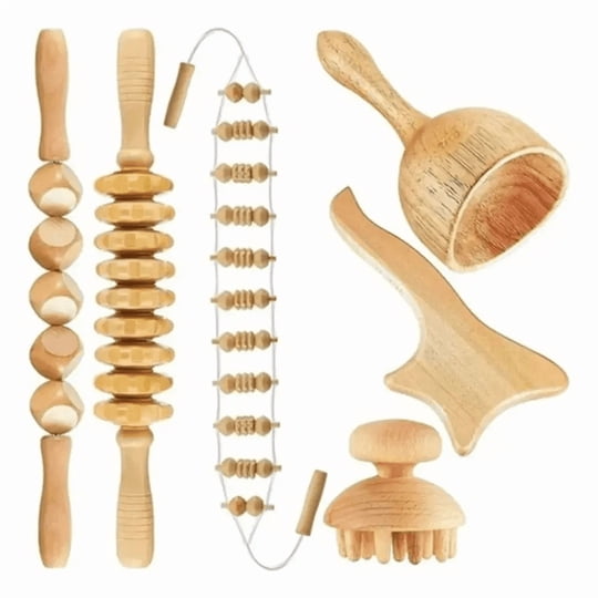 Genérico - Kit 6pcs Rodillo Para Masaje Maderoterapia Maderos De Masaje