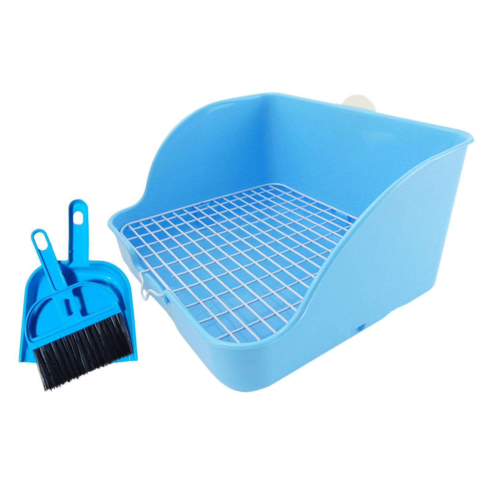 Magideal - Bandeja De Esquina Para Jaula De Entrenador Para Ir Al Baño, Inodoro Para Papelera De Conejo, Ropa De Cama De Esquina Para Entrenador De Orinal, Caja , Azul Estilo A Azul Un