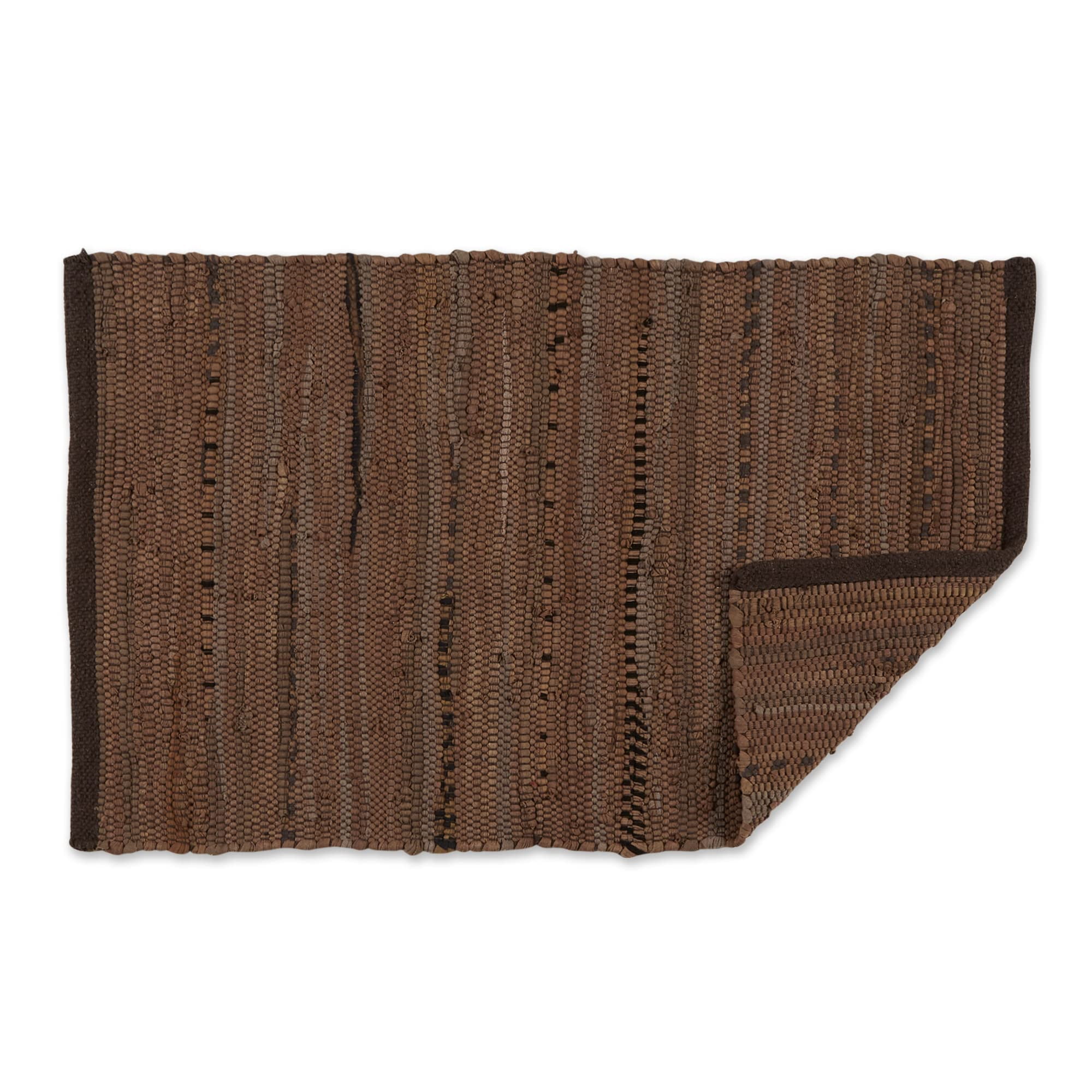 Alfombra Tejida A Mano Dii Chindi De Algodón 51 X 80 Cm, Marrón