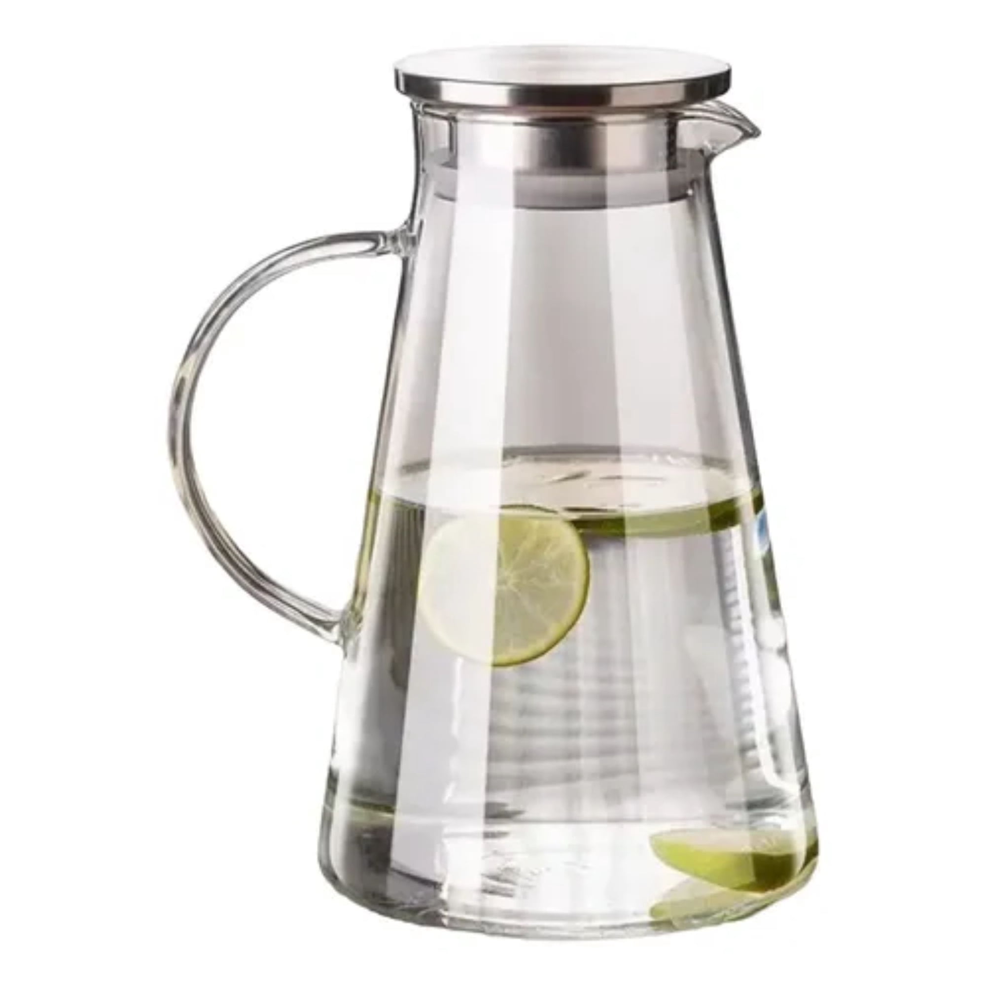 M&t - Jarra De Vidrio Borosilicato Con Tapa Acero 1.8l