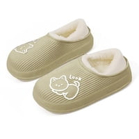 El Edén - Pantuflas De Invierno, Diseño De Gato, Goma Eva Con Chiporro Color Verde Talla 38-39
