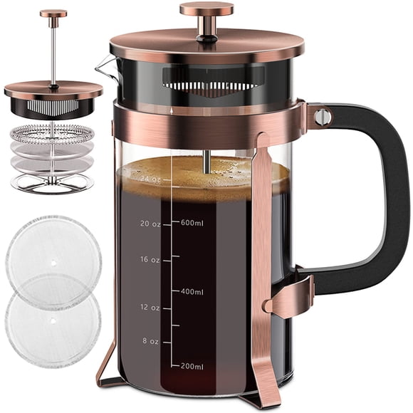 Cafetera de prensa francesa QUQIYSO 1000 ml de acero inoxidable 304