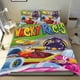 thumbnail image 1 of Carreras Locas Conjunto de sábanas temático, trío de piezas, cómodo y amigable con la piel, diseño único, regalo de decoración para el hogar para familiares, amigos y fans,135cm *200cm, 1 of 6