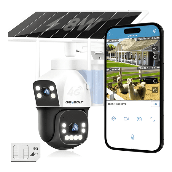 Genbolt® 3g/4g Lte Solar Cámara de Vigilancia Exterior Plus