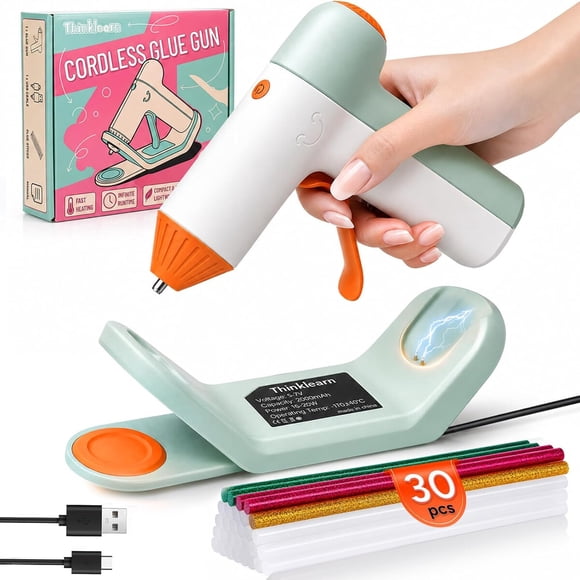 Pistola de Silicona ThinkLearn 4V 2000 mAh 7 mm con 30 Barras